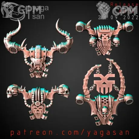 Описание картинки Khorne Backpacks от Стальные Небеса по цене 180руб | Свободный Рынок Миниатюр - СРМ