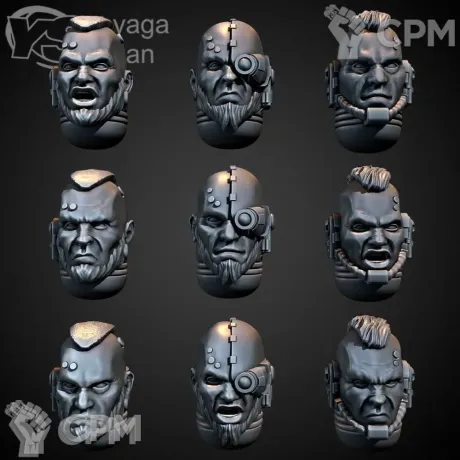 Описание картинки 9 heads of the Space Marine heroes v2 от Стальные Небеса по цене 135руб | Свободный Рынок Миниатюр - СРМ