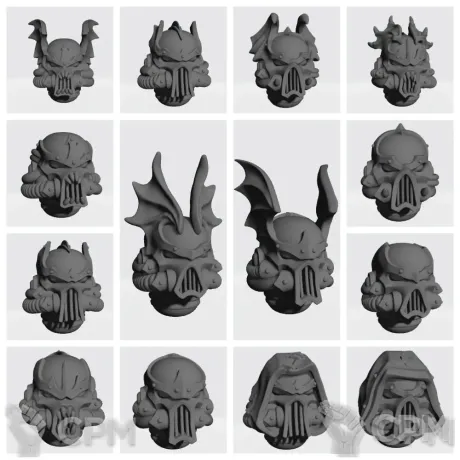 Описание картинки Night Lords Helmets v9 от Стальные Небеса по цене 210руб | Свободный Рынок Миниатюр - СРМ