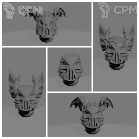 Описание картинки Night Lords Helmets v5 от Стальные Небеса по цене 75руб | Свободный Рынок Миниатюр - СРМ