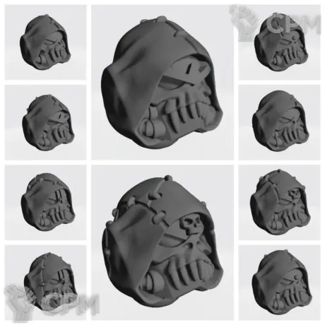 Описание картинки Night Lords Helmets v3 от Стальные Небеса по цене 300руб | Свободный Рынок Миниатюр - СРМ
