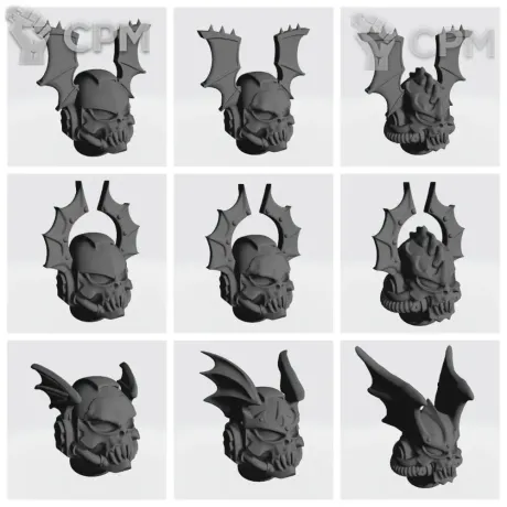 Описание картинки Night Lords Helmets v2 от Стальные Небеса по цене 330руб | Свободный Рынок Миниатюр - СРМ
