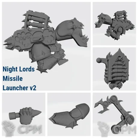 Описание картинки Night Lords Missile Launcher v2 от Стальные Небеса по цене 100руб | Свободный Рынок Миниатюр - СРМ