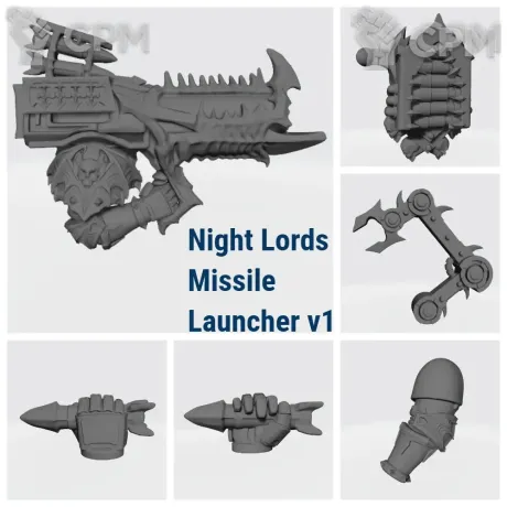 Описание картинки Night Lords Missile Launcher v1 от Стальные Небеса по цене 100руб | Свободный Рынок Миниатюр - СРМ