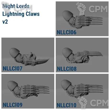 Описание картинки Night Lords Lightning Claws v2 от Стальные Небеса по цене 250руб | Свободный Рынок Миниатюр - СРМ