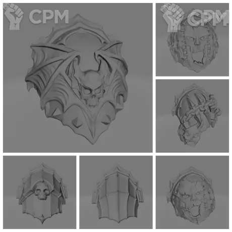 Описание картинки Night Lords Shoulder Pads от Стальные Небеса по цене 300руб | Свободный Рынок Миниатюр - СРМ