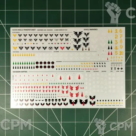 Описание картинки Blood Angels Transfer Sheet 2024 (Декали) от Vault Boy по цене 1 298руб | Свободный Рынок Миниатюр - СРМ