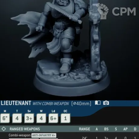 Описание картинки Мультипарт lieutenant in phobos armour от Lucky Pants по цене 800руб | Свободный Рынок Миниатюр - СРМ