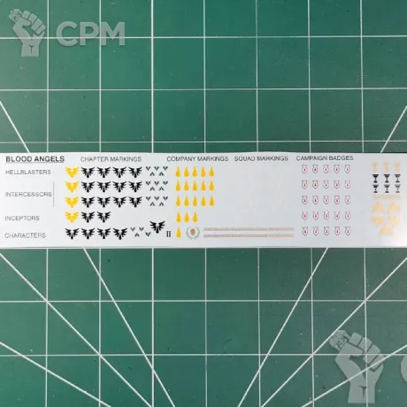 Описание картинки Blood Angels Dark Imperium Transfer Sheet (Декали) от Vault Boy по цене 598руб | Свободный Рынок Миниатюр - СРМ