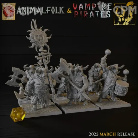 Описание картинки Beastman Minotaur Herds with Great Weapon от 3DPrintClub по цене 540руб | Свободный Рынок Миниатюр - СРМ