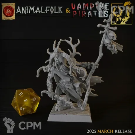 Описание картинки Beastman Blind Shaman от 3DPrintClub по цене 200руб | Свободный Рынок Миниатюр - СРМ