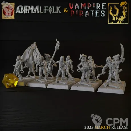 Описание картинки Vampire Pirates  Zombie от 3DPrintClub по цене 85руб | Свободный Рынок Миниатюр - СРМ