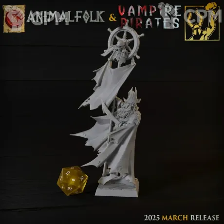 Описание картинки Vampire Pirates Admiral от 3DPrintClub по цене 330руб | Свободный Рынок Миниатюр - СРМ