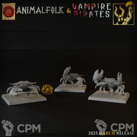 Описание картинки Vampire Pirates Crabs от 3DPrintClub по цене 135руб | Свободный Рынок Миниатюр - СРМ