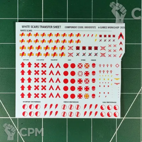 Описание картинки White Scars Infantry Transfer Sheet 2025 (Декали) от Vault Boy по цене 998руб | Свободный Рынок Миниатюр - СРМ