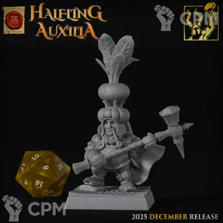 Описание картинки Halfling Lord on Foot от 3DPrintClub по цене 100руб | Свободный Рынок Миниатюр - СРМ