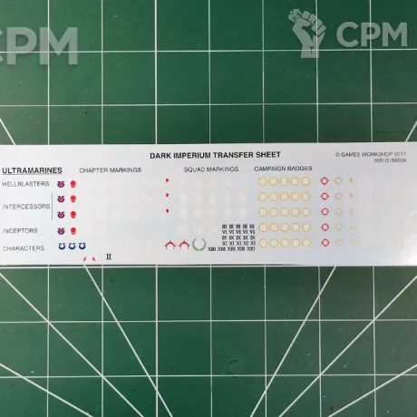 Описание картинки Ultramarines Dark Imperium Transfer Sheet (Декали) от Vault Boy по цене 598руб | Свободный Рынок Миниатюр - СРМ