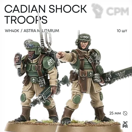 Описание картинки Cadian Shock Troops от JustCake по цене 800руб | Свободный Рынок Миниатюр - СРМ