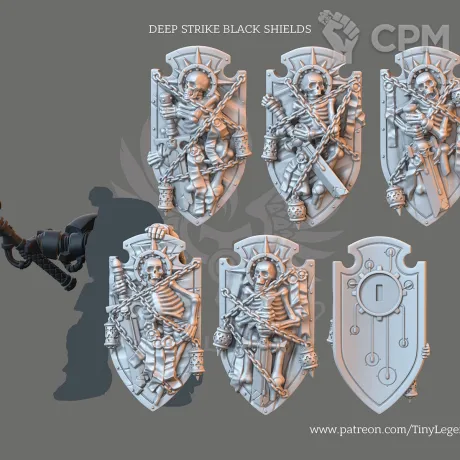 Описание картинки Space marines shields + thunder hammers от Helnex workshop  по цене 65руб | Свободный Рынок Миниатюр - СРМ
