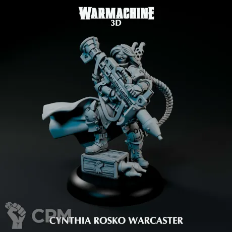 Описание картинки Cygnar Gravediggers - Ghost Dogs Warcaster - Cynthia Rosko от 3Д печать миниатюр по цене 277руб | Свободный Рынок Миниатюр - СРМ