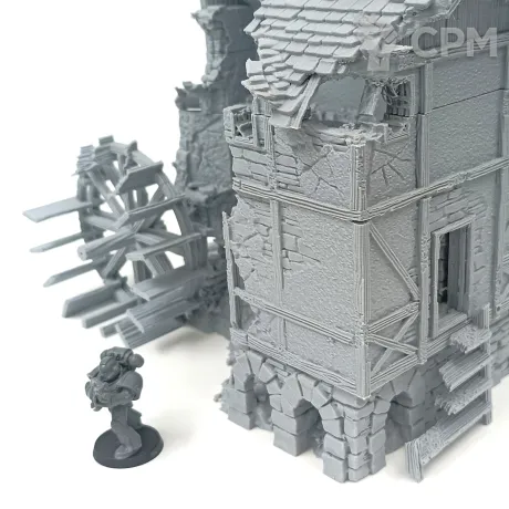 Описание картинки Разрушенная Водяная Мельница - Фэнтези Террейн от Terrain Print по цене 2 350руб | Свободный Рынок Миниатюр - СРМ