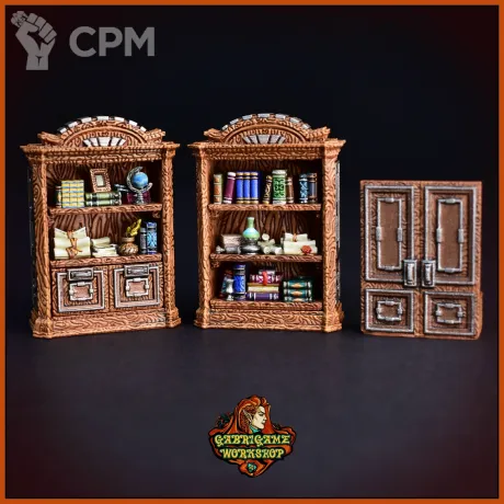 Описание картинки Шкафы с книгами от Gabrigame_Terrain по цене 670руб | Свободный Рынок Миниатюр - СРМ