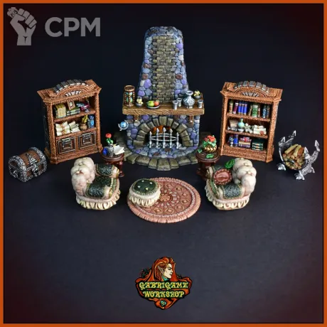 Описание картинки Комната с камином от Gabrigame_Terrain по цене 1 670руб | Свободный Рынок Миниатюр - СРМ