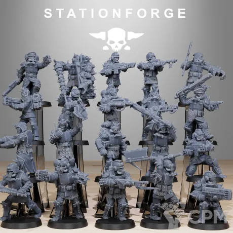 Описание картинки + Corrupted Guard Infantry Builder Kit + от WastelandMiniatures по цене 1 000руб | Свободный Рынок Миниатюр - СРМ