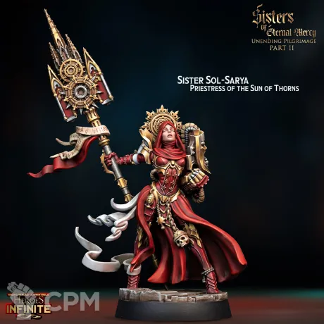 Описание картинки Sister Sol-Sarya Priestress of the Sun of Thorns от Бруталити по цене 200руб | Свободный Рынок Миниатюр - СРМ