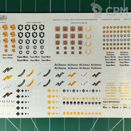 Описание картинки Empire of Man Knightly Orders Transfer Sheet 2024 от Vault Boy по цене 1 498руб | Свободный Рынок Миниатюр - СРМ