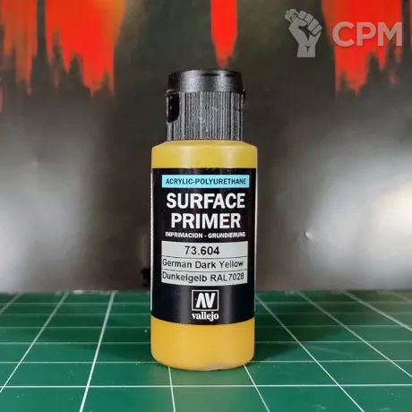 Описание картинки Vallejo Surface Primer German Dark Yellow 73.604 (60 мл) от Каджит по цене 498руб | Свободный Рынок Миниатюр - СРМ