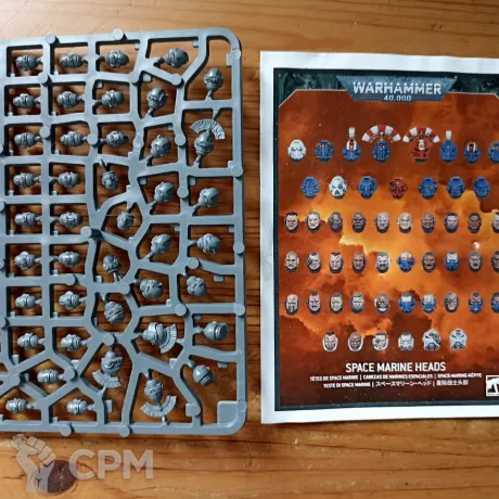 Описание картинки Space Marines Heads, на литниках от Пилорама по цене 1 500руб | Свободный Рынок Миниатюр - СРМ