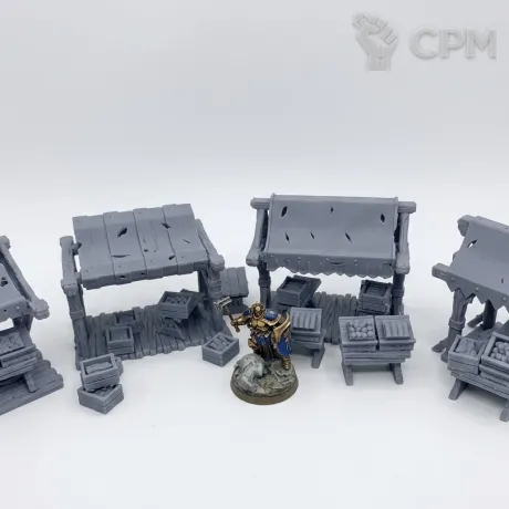 Описание картинки Рыночные прилавки от 3D Wargaming по цене 700руб | Свободный Рынок Миниатюр - СРМ
