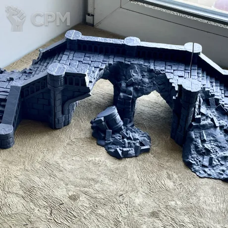 Описание картинки Руины моста Аркенфел №1 от 3D Wargaming по цене 1 700руб | Свободный Рынок Миниатюр - СРМ