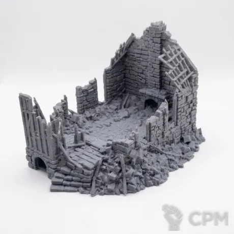 Описание картинки Руины каменного коттеджа №2 от 3D Wargaming по цене 700руб | Свободный Рынок Миниатюр - СРМ