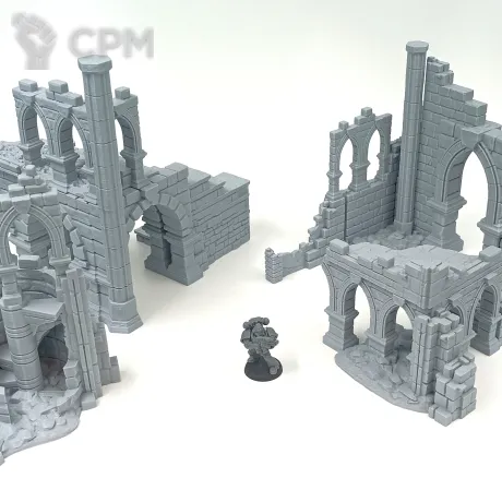 Описание картинки Каменные Фэнтези Руины - комплект из 4 от Terrain Print по цене 800руб | Свободный Рынок Миниатюр - СРМ