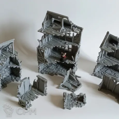 Описание картинки Ruined Quarter от Printopocalypse 3D по цене 2 250руб | Свободный Рынок Миниатюр - СРМ
