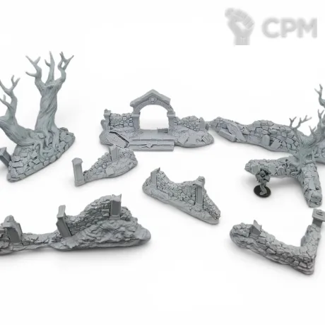 Описание картинки Стены Кладбища - Фэнтези Террейн, Shadowfey Ruins от Terrain Print по цене 100руб | Свободный Рынок Миниатюр - СРМ