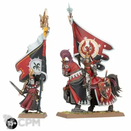 Описание картинки Battle Standard Bearer Mounted and on Foot (2024) от WastelandMiniatures по цене 400руб | Свободный Рынок Миниатюр - СРМ