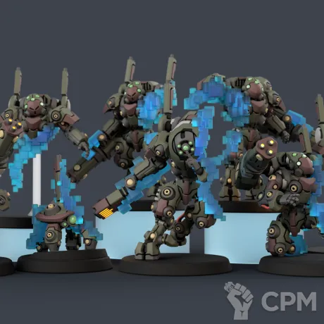 Описание картинки Stealth Suits (5 мини-доспехов). от Tridax Forge по цене 350руб | Свободный Рынок Миниатюр - СРМ