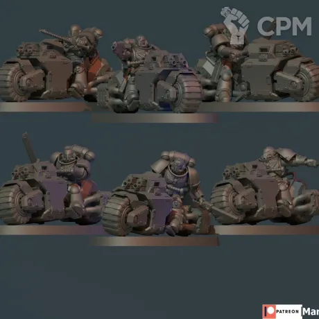 Описание картинки Outrider Squad (3 мотоцикла) от Tridax Forge по цене 100руб | Свободный Рынок Миниатюр - СРМ