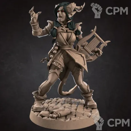 Описание картинки Тифлинг, Бард (Tiefling, Bard) от Gabrigame_Print по цене 330руб | Свободный Рынок Миниатюр - СРМ