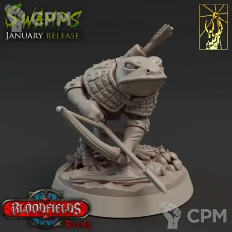 Описание картинки Жаболюд, Охотник 2 (Bullywug Hunter 2) от Gabrigame_Print по цене 320руб | Свободный Рынок Миниатюр - СРМ