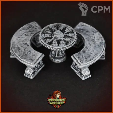 Описание картинки Стол со скамейками для парка от Gabrigame_Terrain по цене 390руб | Свободный Рынок Миниатюр - СРМ