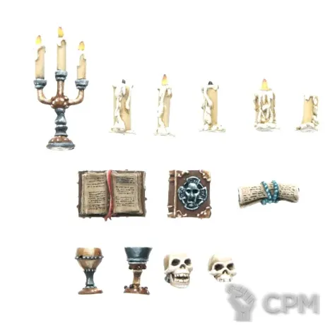 Описание картинки CANDLES, BOOKS, SKULLS от TPC по цене 230руб | Свободный Рынок Миниатюр - СРМ
