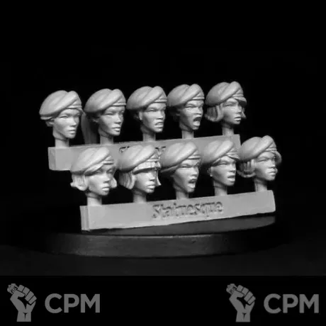 Описание картинки HEROIC SCALE FEMALE HEADS - BERETS от TPC по цене 250руб | Свободный Рынок Миниатюр - СРМ