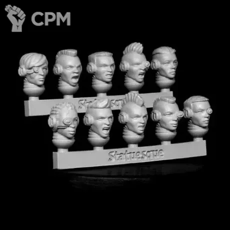 Описание картинки HEROIC SCALE FEMALE HEADS - TECHNO ROIDERS от TPC по цене 250руб | Свободный Рынок Миниатюр - СРМ