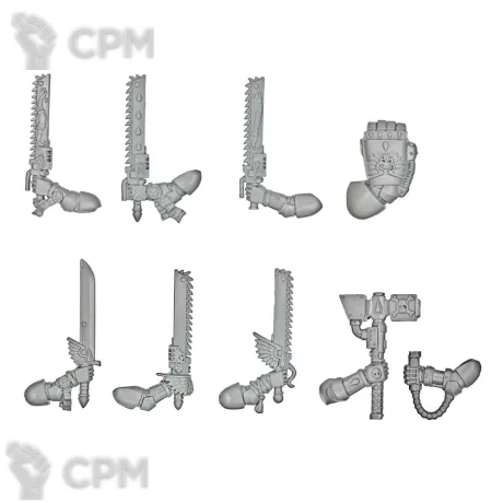 Описание картинки DEATH COMPANY CLOSE COMBAT WEAPONS от TPC по цене 290руб | Свободный Рынок Миниатюр - СРМ