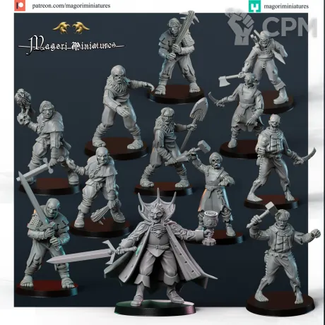 Описание картинки Undead warband от 3D Wargaming по цене 1 500руб | Свободный Рынок Миниатюр - СРМ