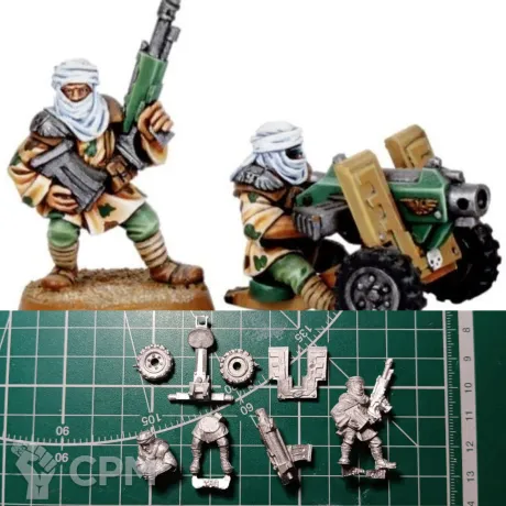 Описание картинки Tallarn Heavy Bolter Team (1994) от Stark Foundry по цене 615руб | Свободный Рынок Миниатюр - СРМ